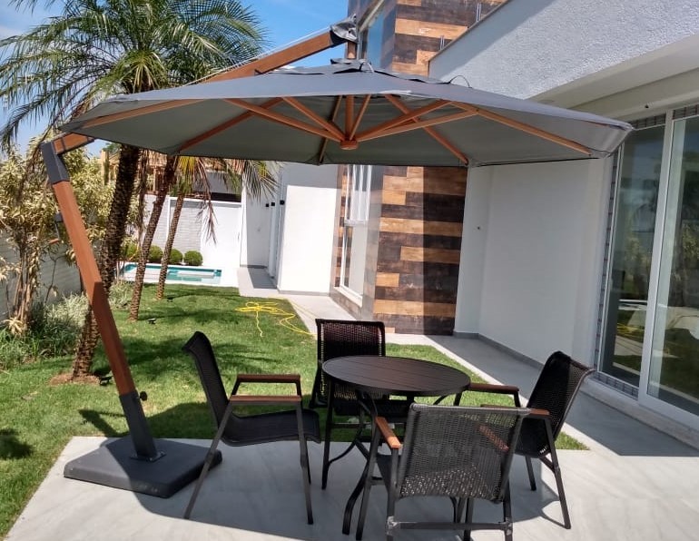 Ombrelone Slim Lateral  2.9m Redondo com base fibra - Cor GRAFITE