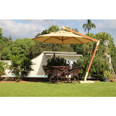 Ombrelone Slim Lateral  2.9m Redondo com base fibra - Cor CREME