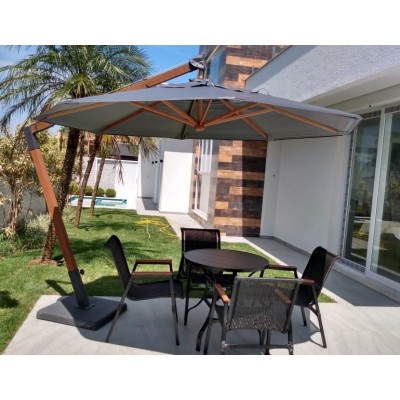 Ombrelone Slim Lateral  2.9m Redondo com base fibra - Cor GRAFITE