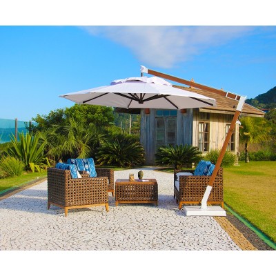 Ombrelone Slim Lateral  2.9m Redondo com base fibra cor SAND