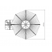 Ombrelone Slim Lateral  2.9m Redondo com base de concreto com revestimento  em madeira - Cor CREME