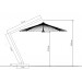Ombrelone Slim Lateral  2.9m Redondo com base de concreto com revestimento  em madeira - Cor CREME